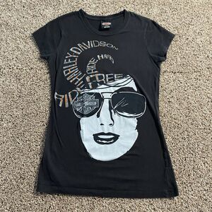 Harley Davidson Motorcycles Hoosier T Shirt Women’s‎ Medium Graphic Print Biker